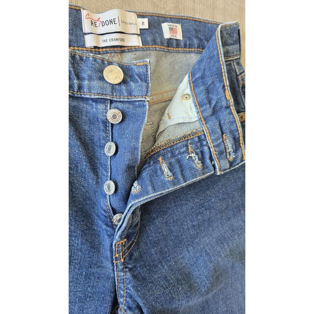The Crawford Cindy Re/Done Originals Jeans Womens Size 26 Denim Button Fly USA - Picture 2 of 16